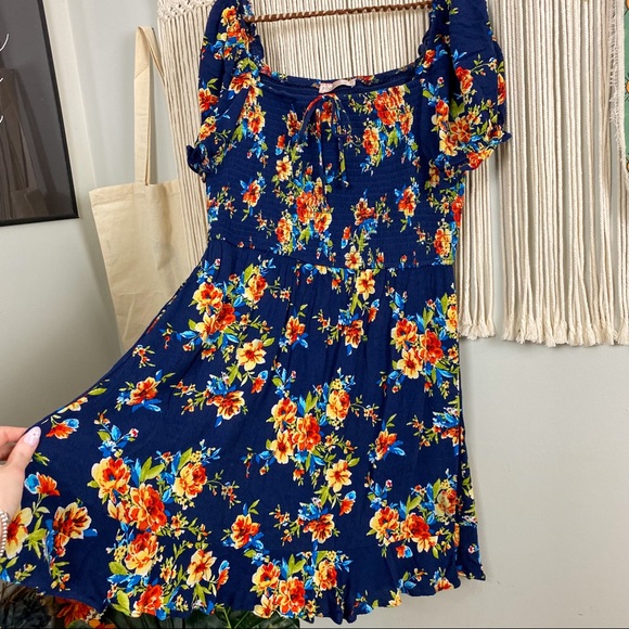 BOG Collective Smocked Floral Square Neck Puff Sleeve Dress - Picture 15 of 16